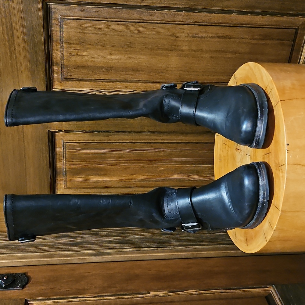 Frye Boots Veronica Back Zipper Buckles Black 7.5 M - Picture 12 of 16